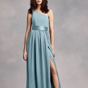 One Shoulder Dress with Satin Sash